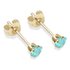 9ct Gold Aqua Coloured Cubic Zirconia Stud Earrings - 3mm