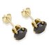 9ct Gold Black Cubic Zirconia Stud Earrings - 6mm