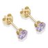 9ct Gold Lilac Cubic Zirconia Stud Earrings4mm