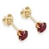 9ct Gold Garnet Coloured Cubic Zirconia Stud Earrings - 4mm