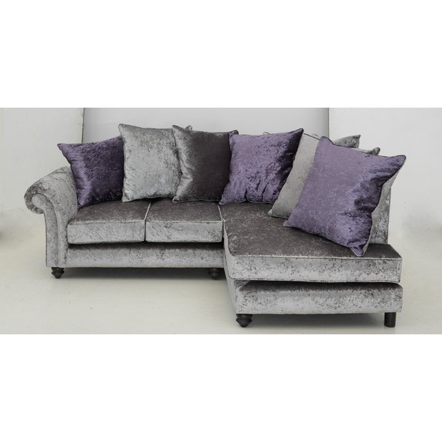 Buy Collection Manhattan Fabric Left Hand Corner Sofa Silver at Argos