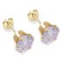 9ct Gold Lilac Cubic Zirconia Stud Earrings7mm