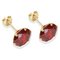 9ct Gold Garnet Coloured Cubic Zirconia Stud Earrings - 8mm