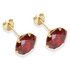 9ct Gold Garnet Coloured Cubic Zirconia Stud Earrings - 8mm