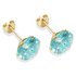 9ct Gold Aqua Coloured Cubic Zirconia Stud Earrings - 8mm