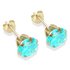 9ct Gold Aqua Coloured Cubic Zirconia Stud Earrings7mm