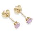 9ct Gold Lilac Cubic Zirconia Stud Earrings3mm
