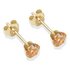 9ct Gold Champagne Cubic Zirconia Stud Earrings4mm