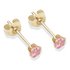 9ct Gold Pink Cubic Zirconia Stud Earrings3mm