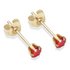 9ct Gold Red Cubic Zirconia Stud Earrings3mm