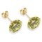9ct Gold Light Peridot Coloured CZ Stud Earrings - 8mm