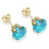 9ct Gold London Blue Cubic Zirconia Stud Earrings - 7mm