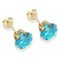 9ct Gold London Blue Cubic Zirconia Stud Earrings - 7mm