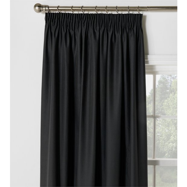 Buy ColourMatch Blackout Thermal Curtains 117x137cm Jet Black at