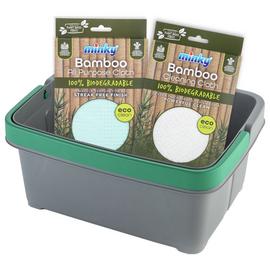 Minky Eco Cleaning Caddy and Cloths Set - Grey