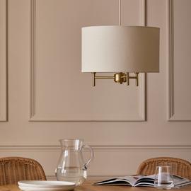 Argos Home Candelabra Steel Pendant Light - Brass & Natural