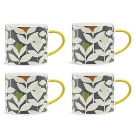 Habitat x Scion Set of 4 Stoneware Mugs - Multicoloured