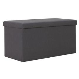 Argos Home Medium Fabric Ottoman - Grey