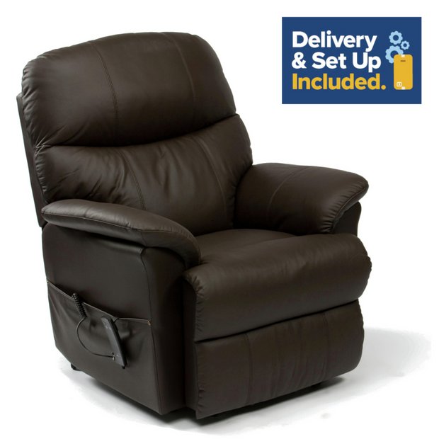 Buy Lars Riser Recliner Dual Motor Leather Chair - Dark Brown at Argos