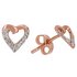 Revere 9ct Rose Gold Diamond Accent Heart Earrings