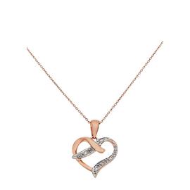 Revere 9ct Rose Gold Diamond Accent Pendant 18 Inch Necklace