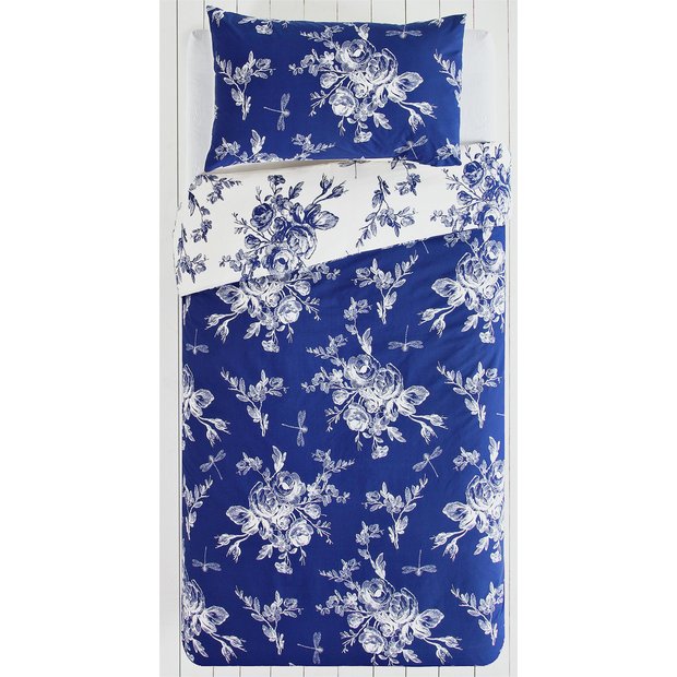 Buy Collection Lottie Blue and Cream Bedding Set Single at Argos.co
