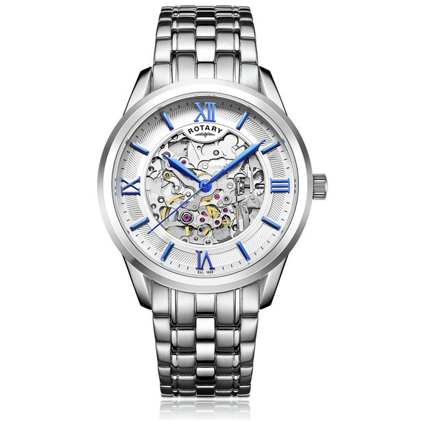 Mens rotary hotsell skeleton watch