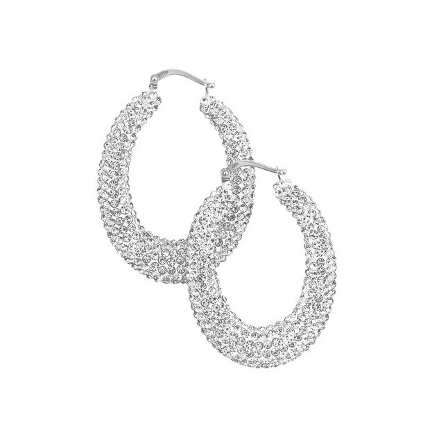 Buy Sterling Silver Crystal Creole Earring Large at Argos.co.uk
