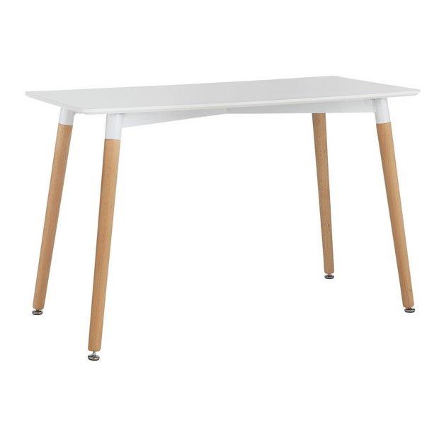 Buy Hygena Charlie Solid Beech 4 Seater Dining Table - White | Dining