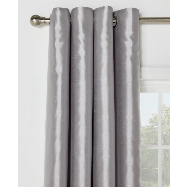 Buy Collection Ella Faux Silk Lined Curtain Set168x229cmSilver at