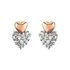 Sterling Silver 9ct Rose Gold Plated Diamond Heart Studs