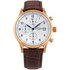 Rotary Mens Brown Leather Strap Rose Gold Plated Watch