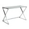 Argos Home Cortez Glass Office Desk - Silver