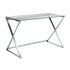 Argos Home Cortez Glass Office Desk - Silver