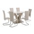 Collection Oriana Glass Table and 6 Cantilever Chairs-Cream
