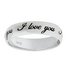 Moon & Back Sterling Silver I Love You Band Ring
