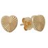 Revere 9ct Yellow Gold Diamond Cut Heart Stud Earrings