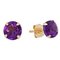 Revere 9ct Yellow Gold Amethyst February Stud Earrings