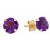 Revere 9ct Yellow Gold Amethyst February Stud Earrings
