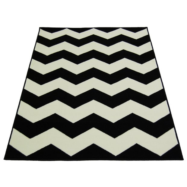 Buy Chevron Rug 120x170cm Black and White at Argos.co.uk Your