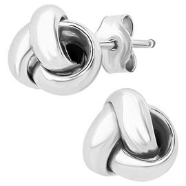 Revere 9ct White Gold Triple Knot Stud Earrings