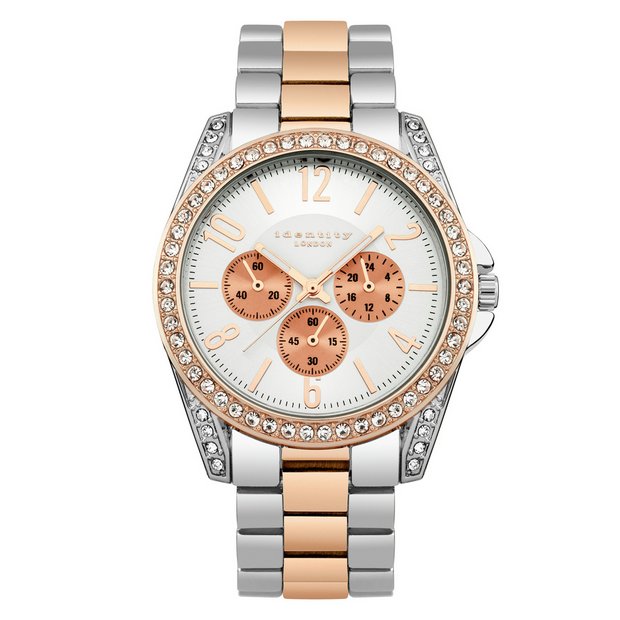 Buy Identity London Ladies Two Tone Rose Stone Set Watch at Argos.co.uk