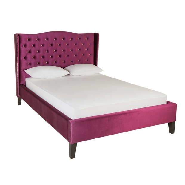 Buy Collection Luxford Superking Bed Frame Dark Pink Velvet at Argos