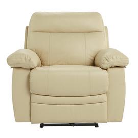 Argos Home Paolo Leather Mix Power Recliner Chair - Ivory