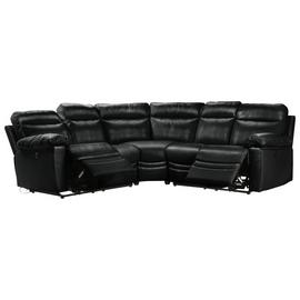Argos Home Paolo Leather Power Recliner Corner Sofa - Black