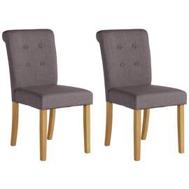 Argos Home Pair of Stroud Scroll Back Chairs - Charcoal