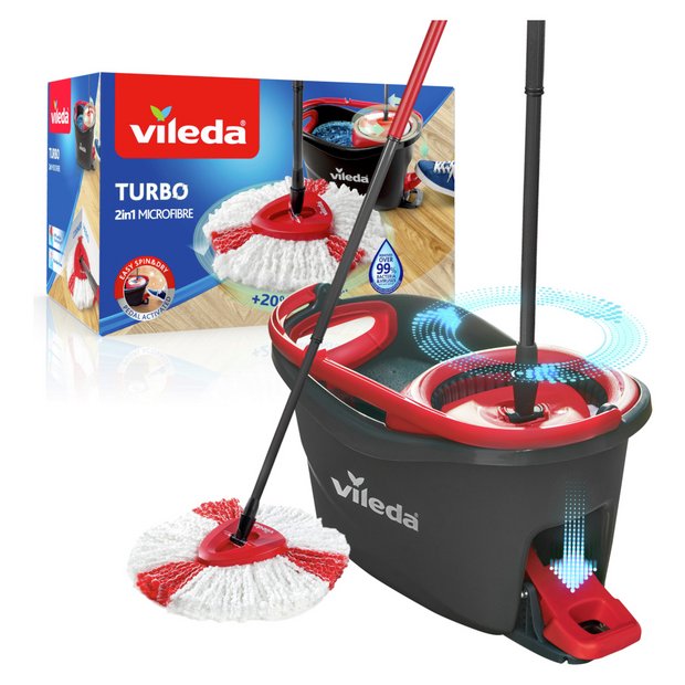 Herenhuis aftrekken jaloezie Buy Vileda Easy Wring and Clean Turbo Mop and Bucket Set | Mops | Argos