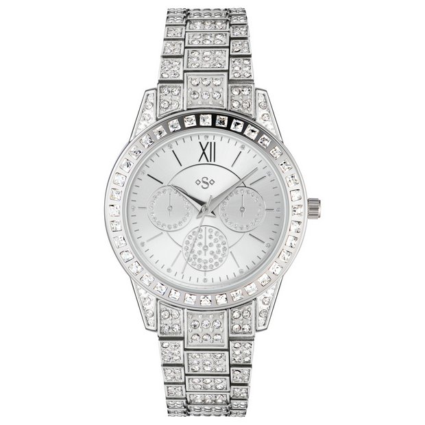 Ladies silver sparkly clearance watches