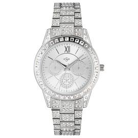 Spirit Lux Ladies Silver Stone Set Bracelet Watch