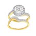 18ct Gold Plated Silver 200ct Look CZ Halo Bridal Ring Set